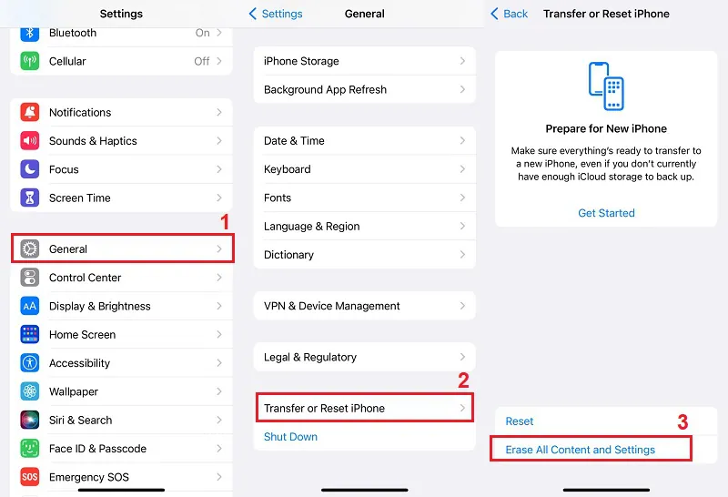 steps for restoring iphone settings app?