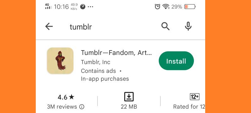 reinstall tumblr